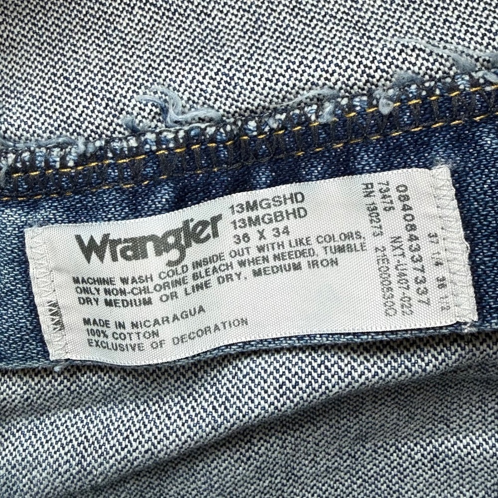 NEW Wrangler Mens 36x34 George Strait Original Fit Cowboy Cut Denim Blue Jeans - Picture 7 of 11